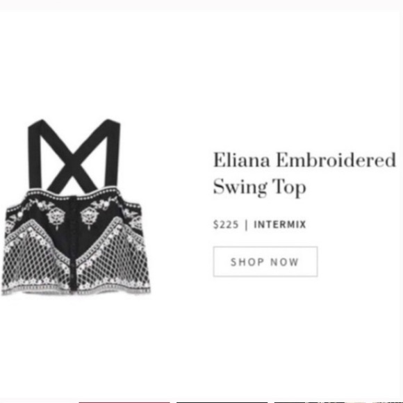 COPY - Intermix Embroidered Eliana Swing Crop Top - Picture 3 of 8